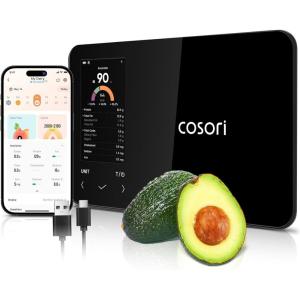 imageCOSORI Smart Digital Food Kitchen Scale with Nutritional Calculator OnScreen Nutrient Info Free App for Calorie ampamp Macro Tracking AI Scan Personal Goals for Weight Loss and Keto 11lb5kgSilver