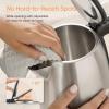 imageCOSORI Electric Kettle Stainless Steel Tea Kettle Plasticfree Inner Lid Filter and Spout Easy to Clean Automatic Shut Off ampamp BoilDry Protection Hot Water Boiler ampamp Heater 17L 1500WStainless Steel