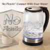 image:imageCosori Electric Kettle No Plastic Contact With Water Wide Mouth For Easy Cleaning Auto Shut Off 17L Tea Kettle amp Hot Water Boiler Water Heater amp Teapot Borosilicate Glass Green 1500WBlack