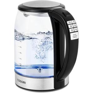 image:imageCosori Electric Kettle No Plastic Contact With Water Wide Mouth For Easy Cleaning Auto Shut Off 17L Tea Kettle amp Hot Water Boiler Water Heater amp Teapot Borosilicate Glass Green 1500WClear