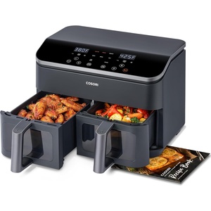 image:imageCosori TWINFRY 9 QT Double Air Fryer Removable Divider PFASFree Ceramic  Dual 45Qt amp Full 9Qt Two Ways to Cook 6in1 Independent Cooking MatchampSync DishwasherSafe Countertop FriendlyDark Grey